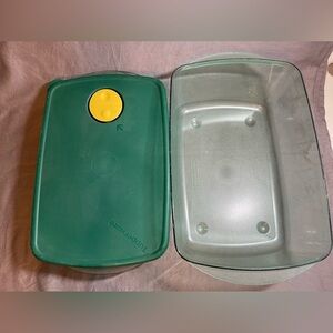 Tupperware Rock N' Serve Green 3 Piece Rectangle Set
